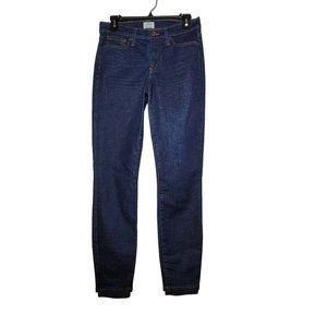 J. Crew Toothpick Mid Rise Dark Wash Denim Blue Jeans Women's Size 27‎ Casual